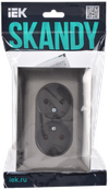 SKANDY Розетка 2-местная без заземления без защитных шторок 10А в сборе SK-R10N металл никель IEK1