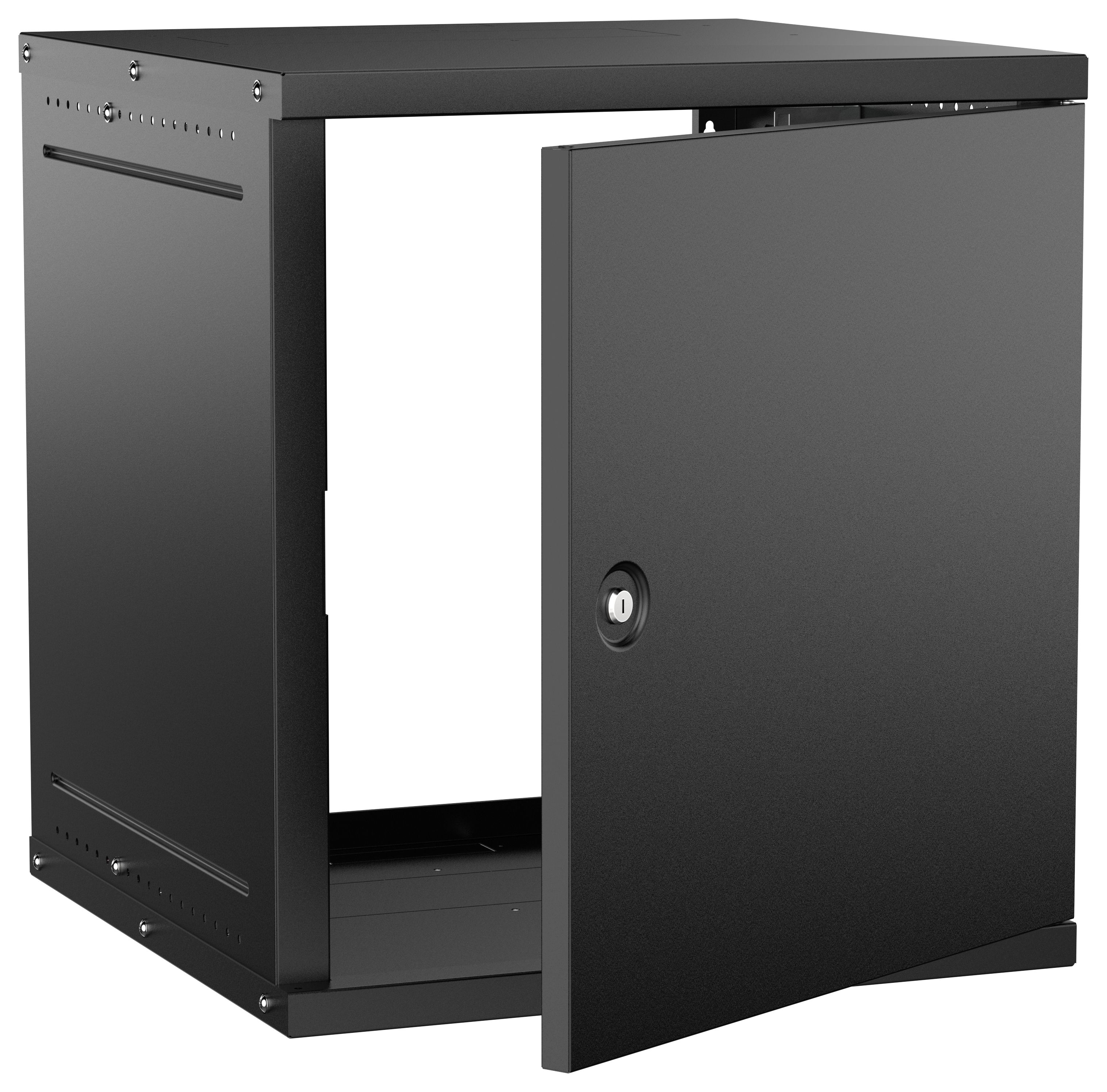 Шкаф настенный 19" 12U 600х600мм металлическая дверь черный GENERICA (LWE5-12U66-MF-G)
