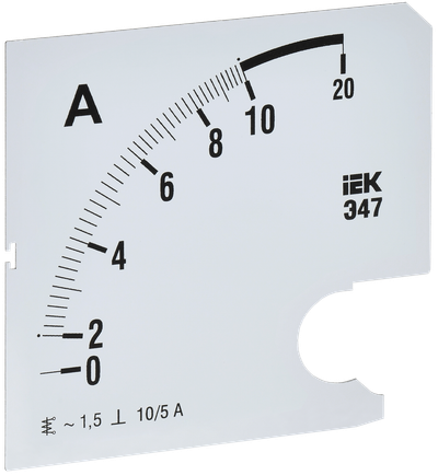 Шкала сменная для амперметра Э47 10/5А класс точности 1,5 96х96мм IEK