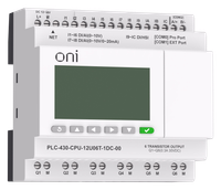PLC 430 CPU module 4 DI 6 UI (0-10V/DI) 2 UI (0-10V/0-20mA/DI) 6 TO 24V DC with ONI screen