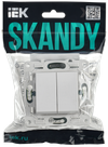 SKANDY Выключатель 2-клавишный проходной 10А SK-V05W арктический белый IEK1