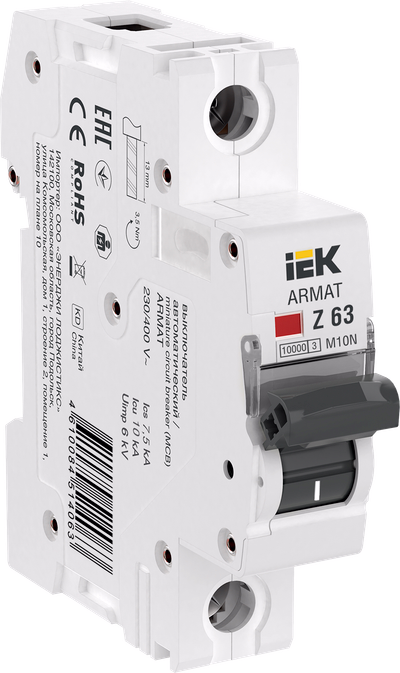 ARMAT Автоматический выключатель M10N 1P Z 63А IEK