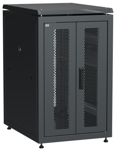 ITK LINEA N Шкаф сетевой 19" 18U 600х800мм двери передняя перфорированная задняя двустворчатая перфорированная черный