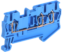 Клемма пружинная КПИ 3в-2,5 3 вывода 31А синяя IEK