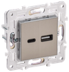 SKANDY Розетка USB A+C 3,1А SK-R14N металл никель IEK0