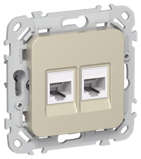 FLITE Розетка 2-местная компьютерная RJ45 категория 5Е UTP РК5е-2-0-ФлШ шампань IEK