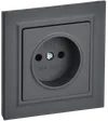 BRITE Socket 1-gang without earthing without protective shutters 10A assy. RSR10-1-0-BrG graphite IEK0