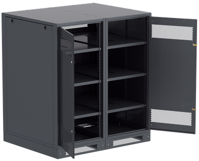 ITK LINEA B Шкаф (пустой) 1350х1200х950мм двустворчатая металлическая дверь черный