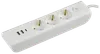 MODERN Extension cord U03V 3 places with earthing contact 2m 3x1mm2 16A/250V USBx3 white IEK0