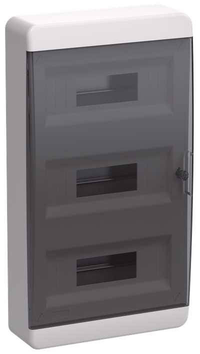 TEKFOR Корпус пластиковый ЩРН-П-36 IP41 черная прозрачная дверь IEK