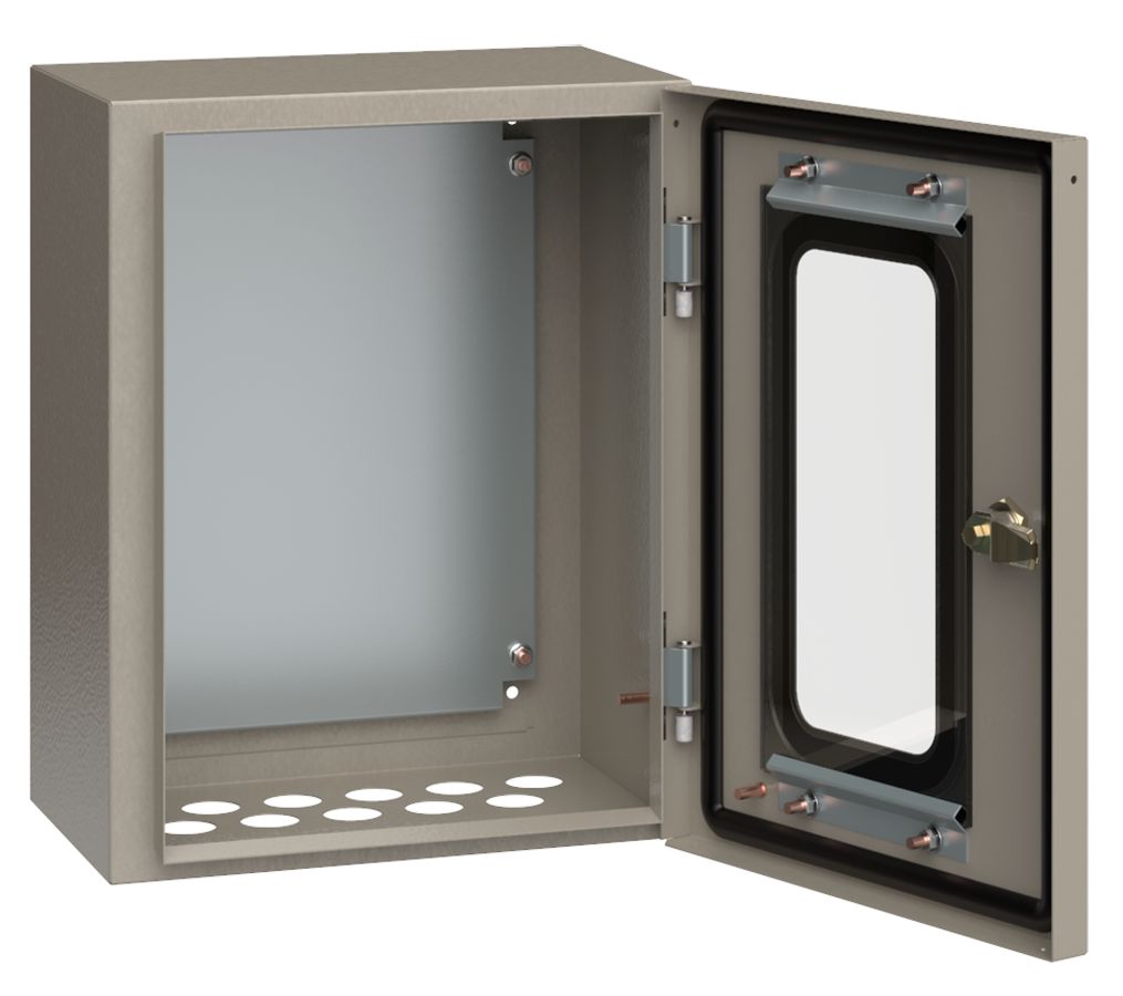 Корпус металлический ЩМП-1-0 (400х300х220мм) У2 IP54 прозрачная дверь IEK (YKM11-01-54-1)