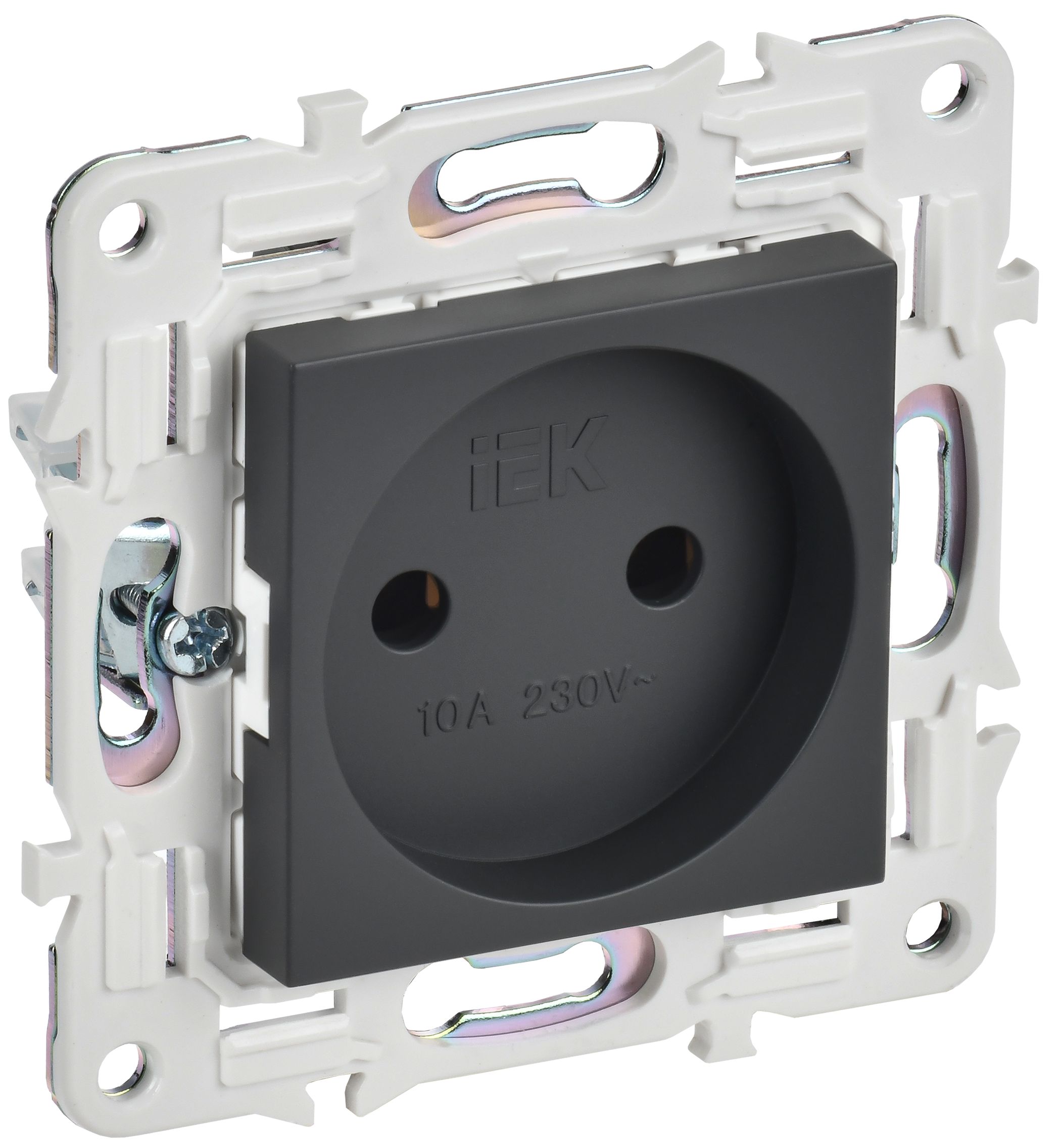 SKANDY Розетка без заземления без защитных шторок 10А SK-R02T титан IEK (SK-R10-10-K48)