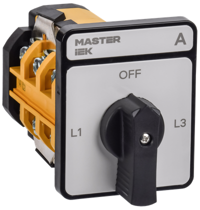 Переключатель кулачковый стандартная черная рукоятка 63А схема 98 MASTER IEK