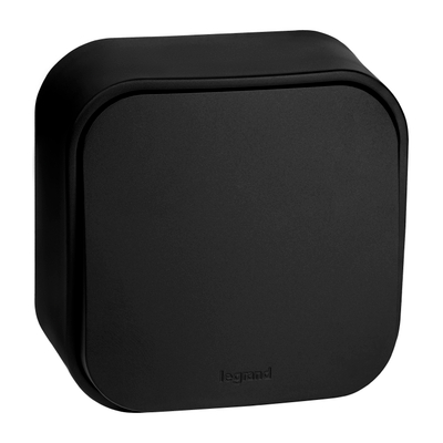 QUTEO Выключатель 1-клавишный для открытой установки схема 1 10АХ чёрный матовый