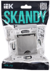 SKANDY Розетка 1-местная с заземлением с защитными шторками и крышкой 16А IP44 SK-R11N металл никель IEK1