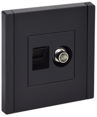 FORTE&PIANO Розетка двойная TV+RJ45 кат.6 FP137 черный IEK