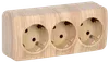 RS23-3-XC Triple socket with grounding contact 16A with opening installation GLORY (pine) IEK0