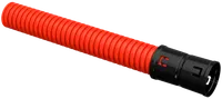 Corrugated double-wall HDPE pipe d=40mm red (50 m) IEK with a broach tool