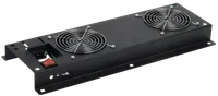 ITK Панель вентиляторная с выключателем 2 вентилятора без кабеля питания черная