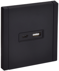 FORTE&PIANO Розетка USB A+C 3,1А FP150M металл черный IEK