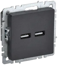 BRITE USB socket A+A 5V 3.1A RYu10-1-BrCh black IEK
