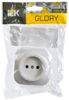 RS20-2-XB Single socket without grounding contact 10A with opening installation GLORY (white) IEK1