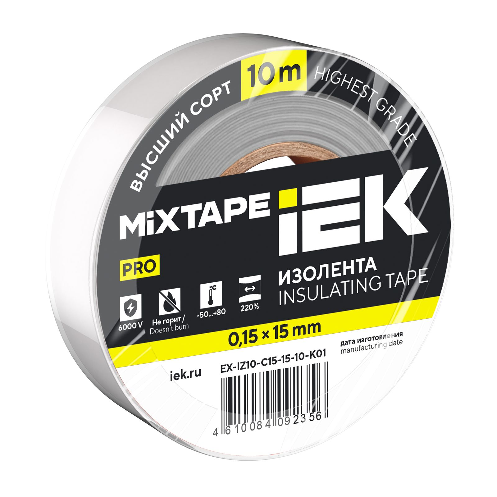 MIXTAPE 7 Изолента 0,15х15мм белая 10м IEK (EX-IZ10-C15-15-10-K01)