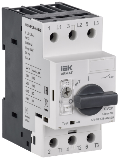 ARMAT Автоматический выключатель защиты двигателя A6 GV2P 1,6-2,5А IEK