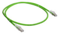 ITK Коммутационный шнур кат.6A S/FTP LSZH 1м standart с ленточным замком зеленый