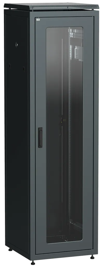 ITK LINEA N Шкаф сетевой 19" 33U 600х800мм стеклянная передняя дверь задняя металлическая черный