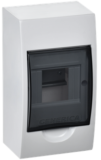 Корпус пластиковый ЩРН-П-4 черная прозрачная дверь IP41 GENERICA