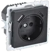 BRITE Socket outlet 1-gang grounded with protective shutters 16A with USB A+C 18W RUSH11-1-BRCH black IEK0