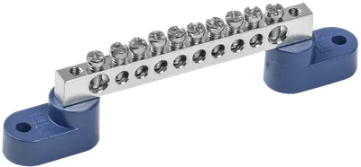 Шина N "ноль" на двух угловых изоляторах с никелевым покрытием ШНИ-6х9-10-У2-С IEK