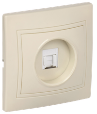 KVARTA Розетка 1-местная компьютерная RJ45 кат.5е РК10-ККм крем GENERICA