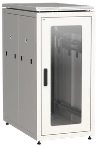 ITK LINEA N Шкаф сетевой 19" 24U 600х1000мм стеклянная передняя дверь задняя перфорированная серый