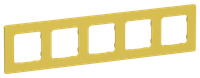 FLITE Рамка 5-местная РУ-5-К-ФлЖК желтый карри IEK