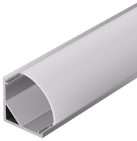 Профиль алюминиевый для светодиодной ленты 1616 накладной угловой 2м с комплектом аксессуаров (опал) IEK