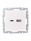 BRITE Розетка USB A+C 18Вт РЮ11-1-БрЖ жемчуг IEK1