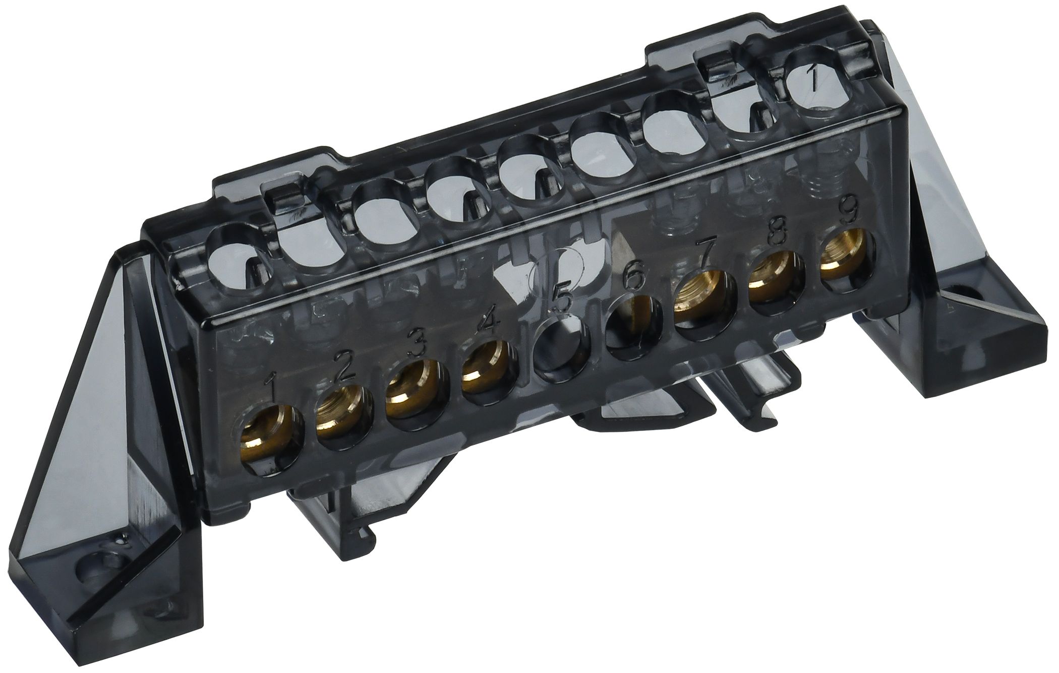 TEKFOR Шина N "ноль" в комбинированном DIN-изоляторе "Стойка" 6х9-(3+4)-Ч IEK (TF-NN10-34-DP-K02)