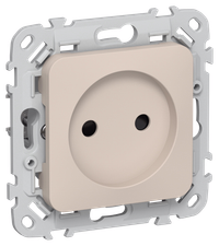 FLITE Розетка без заземления с защитными шторками безвинтовое крепление 10А РСш01-1-ФлЛ льняной IEK