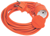 Шнур УШ-01РВ с вилкой и розеткой 2P+PE/5м 3х1,0мм2 IP44 оранжевый IEK0