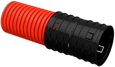 Труба гофрированная двустенная ПНД d=140мм красная (50м) IEK