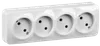 RS24-2-XB Quadruple socket without grounding contact 16A with opening installation GLORY (white) IEK0
