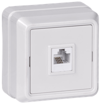 OKTAVA Розетка 1-местная телефонная RJ11 для открытой установки РТ20-ОБ белый GENERICA