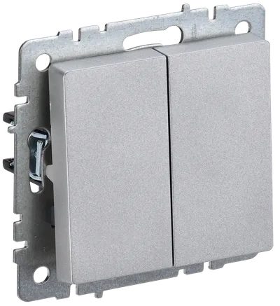 BRITE Double-button switch 10A VC10-2-0-BrA aluminium IEK