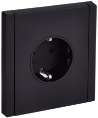 FORTE&PIANO Розетка 1-местная с заземлением с защитными шторками винтовое крепление 16А FP115M металл черный IEK