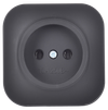 GLORY Розетка 1-местная для открытой установки без заземления без защитных шторок 10А РС20-2-ХЧм черный матовый IEK2