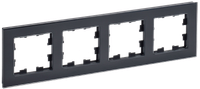 BRITE Рамка 4 -местная РУ-4-2-БрЧ стекло черный IEK