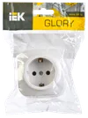 RS20-3-XB Single socket for grounding contact 16A with opening installation GLORY (white) IEK1