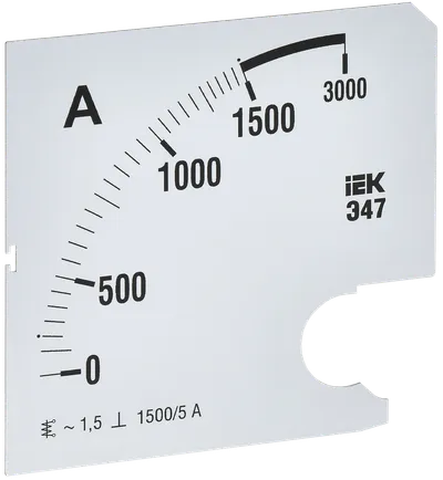 Шкала сменная для амперметра Э47 1500/5А класс точности 1,5 96х96мм IEK